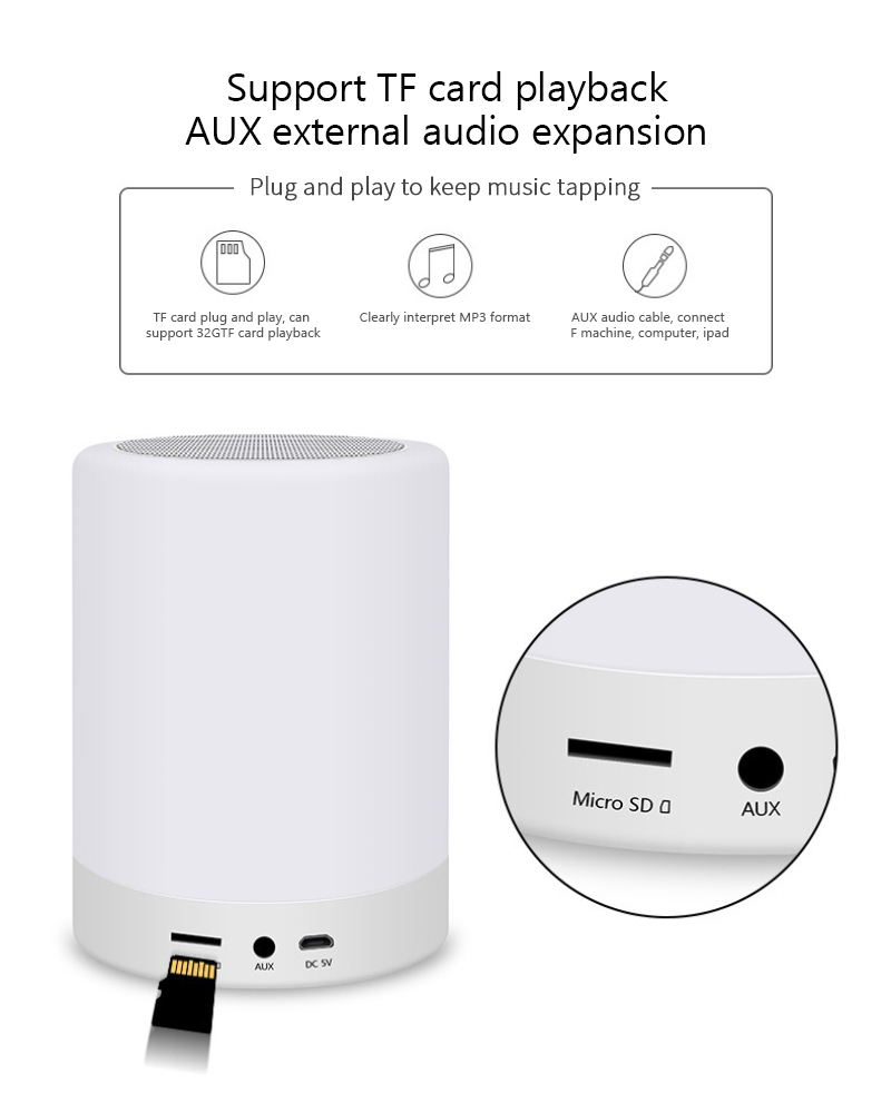 Night Lights Bluetooth Speaker Touch Sensor Bedside Lamp with Alarm Clock MP3 Music Player Touch Control LED Lamp Dimmable professional design. 