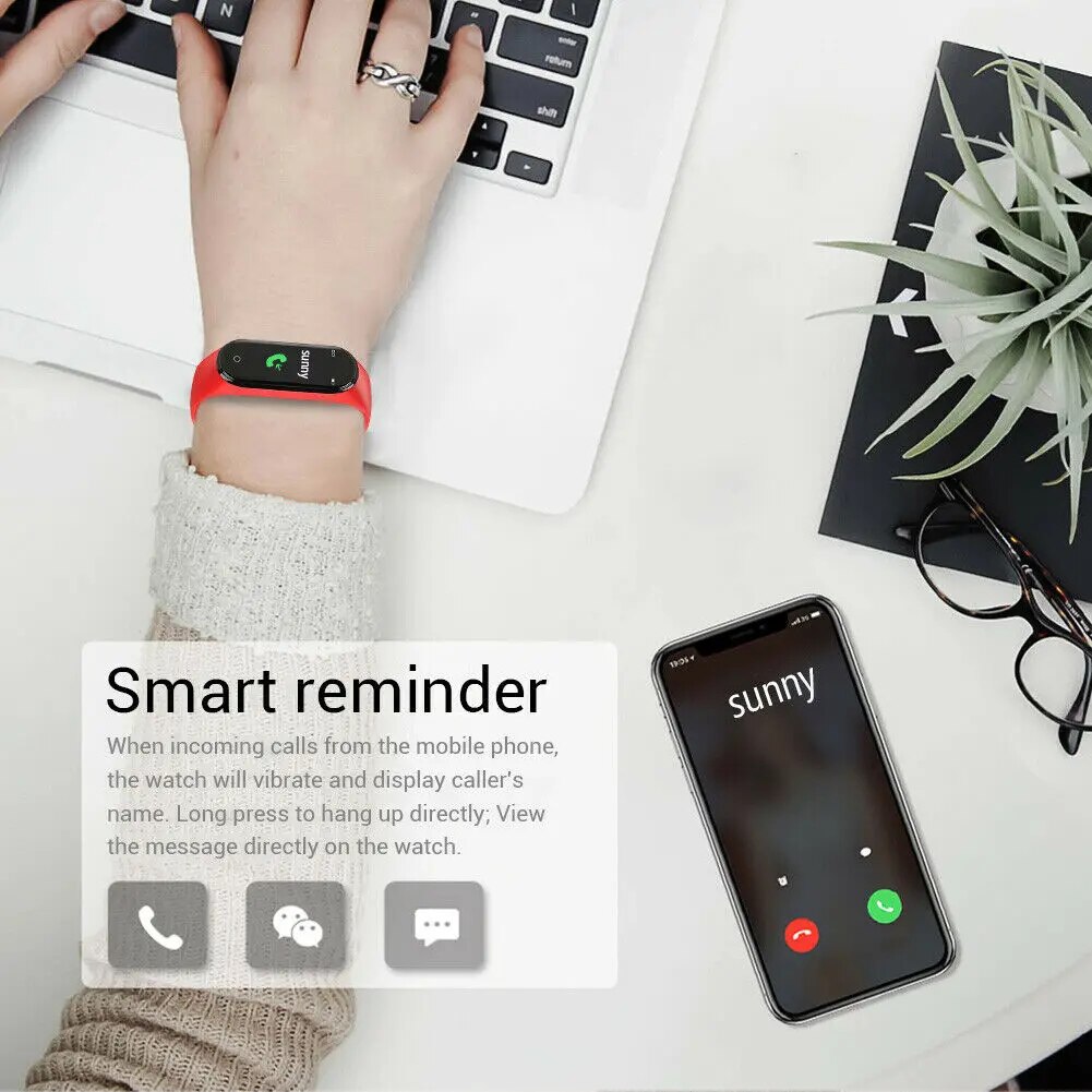【3C VictoryEagle】Bracelet Watch Vibration Message Push Blood Pressure Monitor Tracker Wearable Digital. 