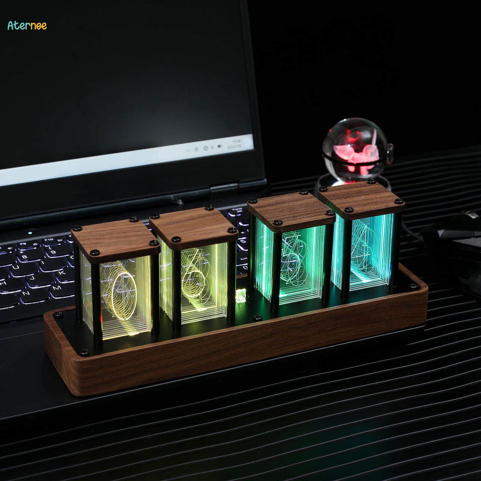 Retro Style Nixie Tube Clock LED Desktop Clock Glow Tube Decoration. 