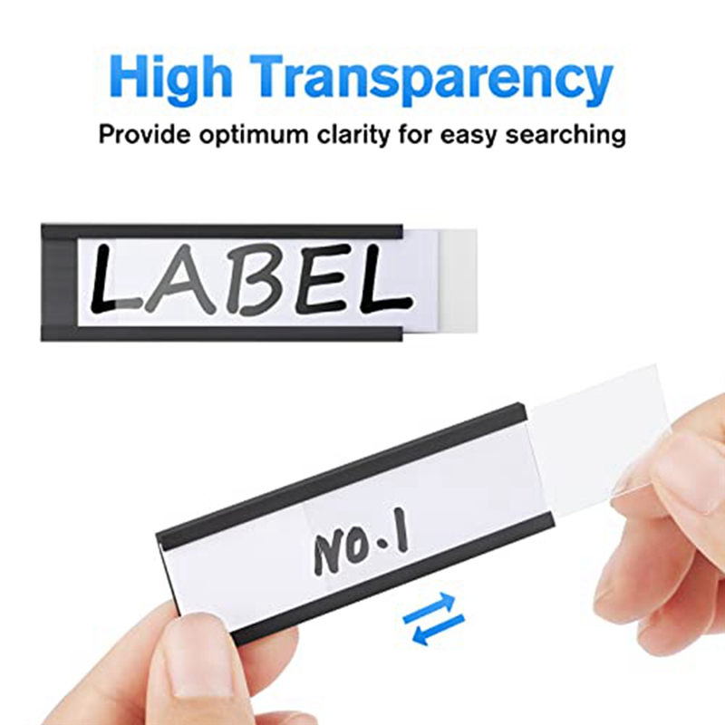 30 Pack C Channel Magnetic Label Holders Black Label Holder 1 X 3 in with Magnets Magnetic Name Tags Tool Box Labels for Metal Whiteboard. 