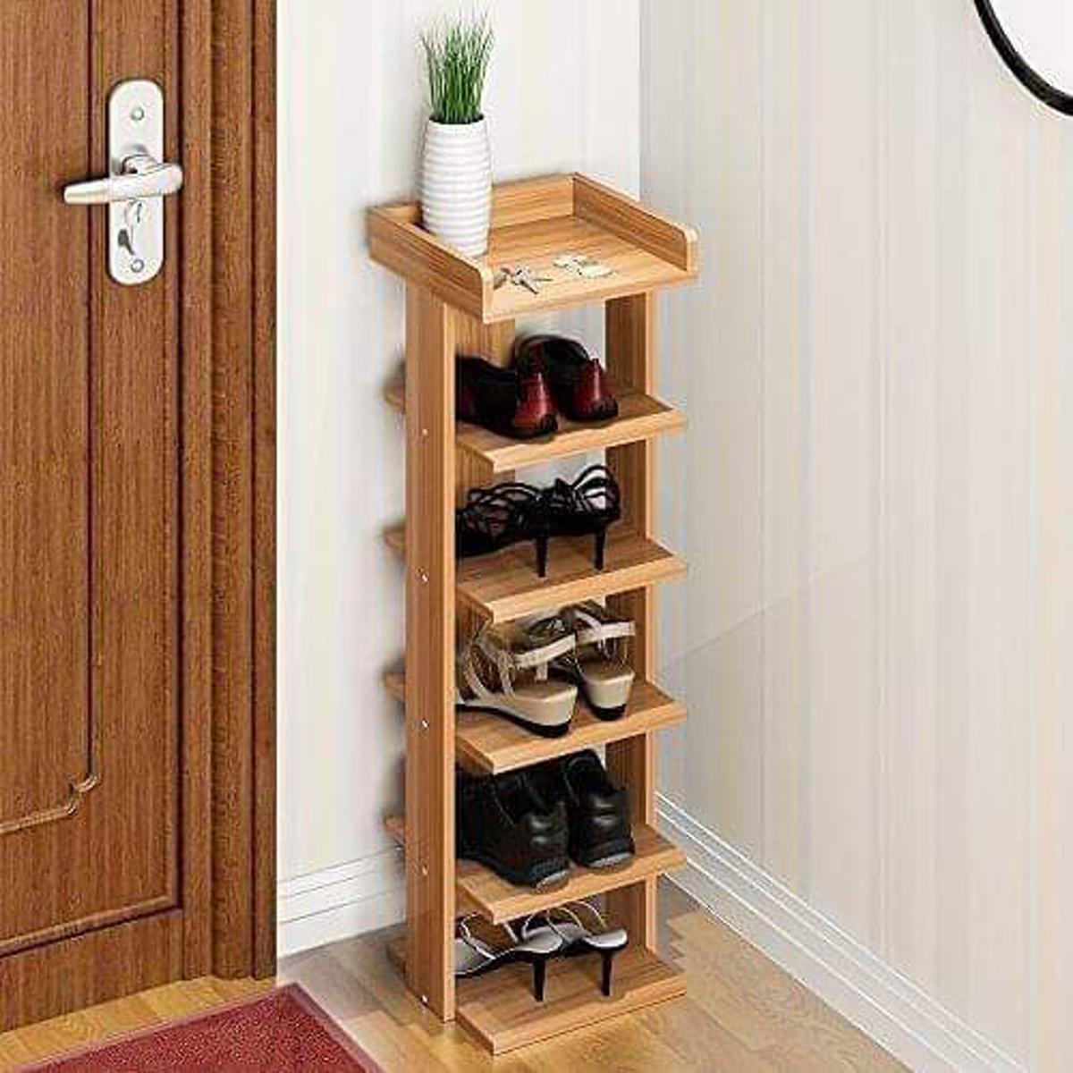 Shoe RAck Size-L-18 + W-12 + H-48 inch For Home and Office Use •	Best quality particle Board imported from Malaysia