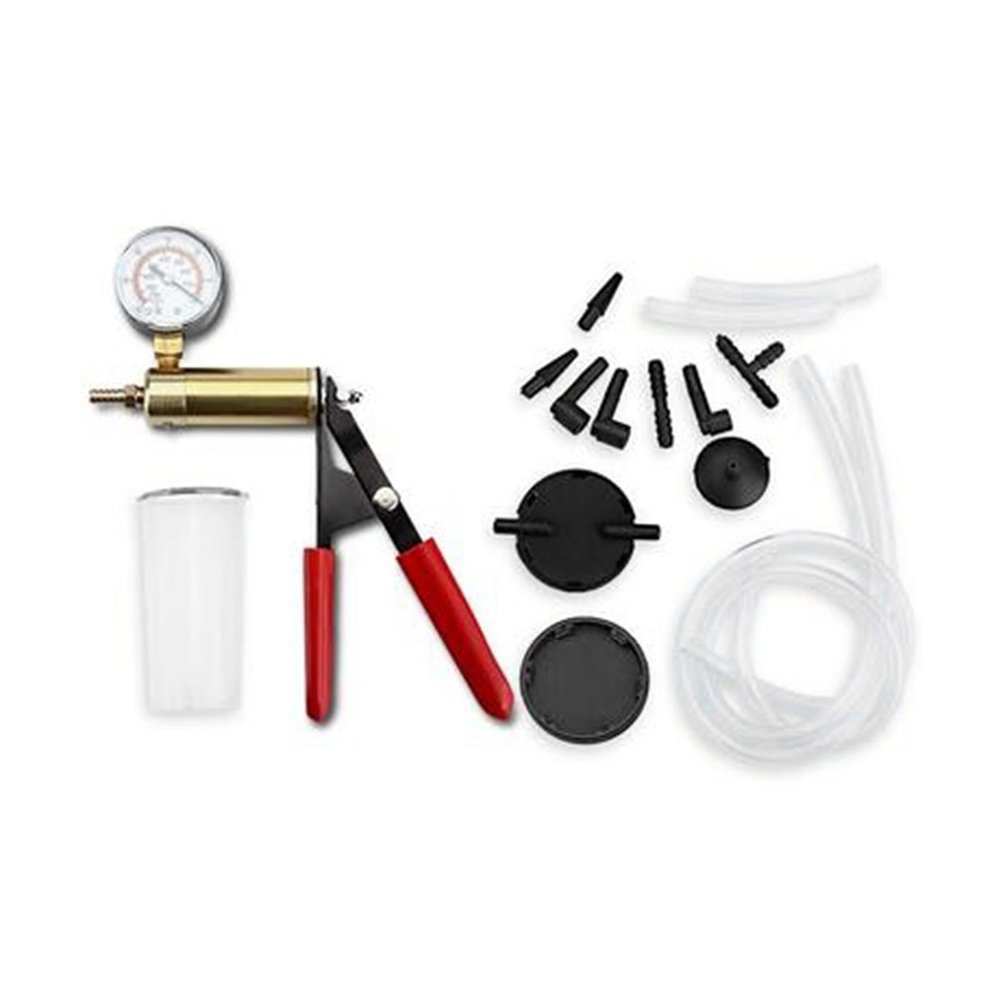 MA Hand Held Vacuum Pump Tester Set And Brake Bleeder Kit Car Motorbike Pump. 