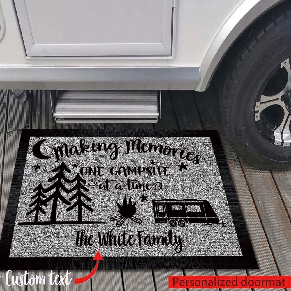 Custom Making Memories Camping Doormat - Personalized Custom Rubber Door Mat - Class A Rv Motorhome Camper-40x60cm. 