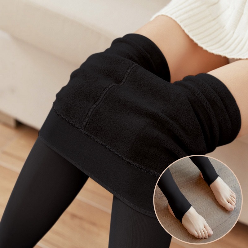  DYXIA Women Fleece Lined Tights, Thermal Leggings, Elastic  Slimming Leggings Socks, Winter Warm Thick Baselayer Pants Tights (Color :  Black with feet, Size : 50G) : Clothing, Shoes & Jewelry