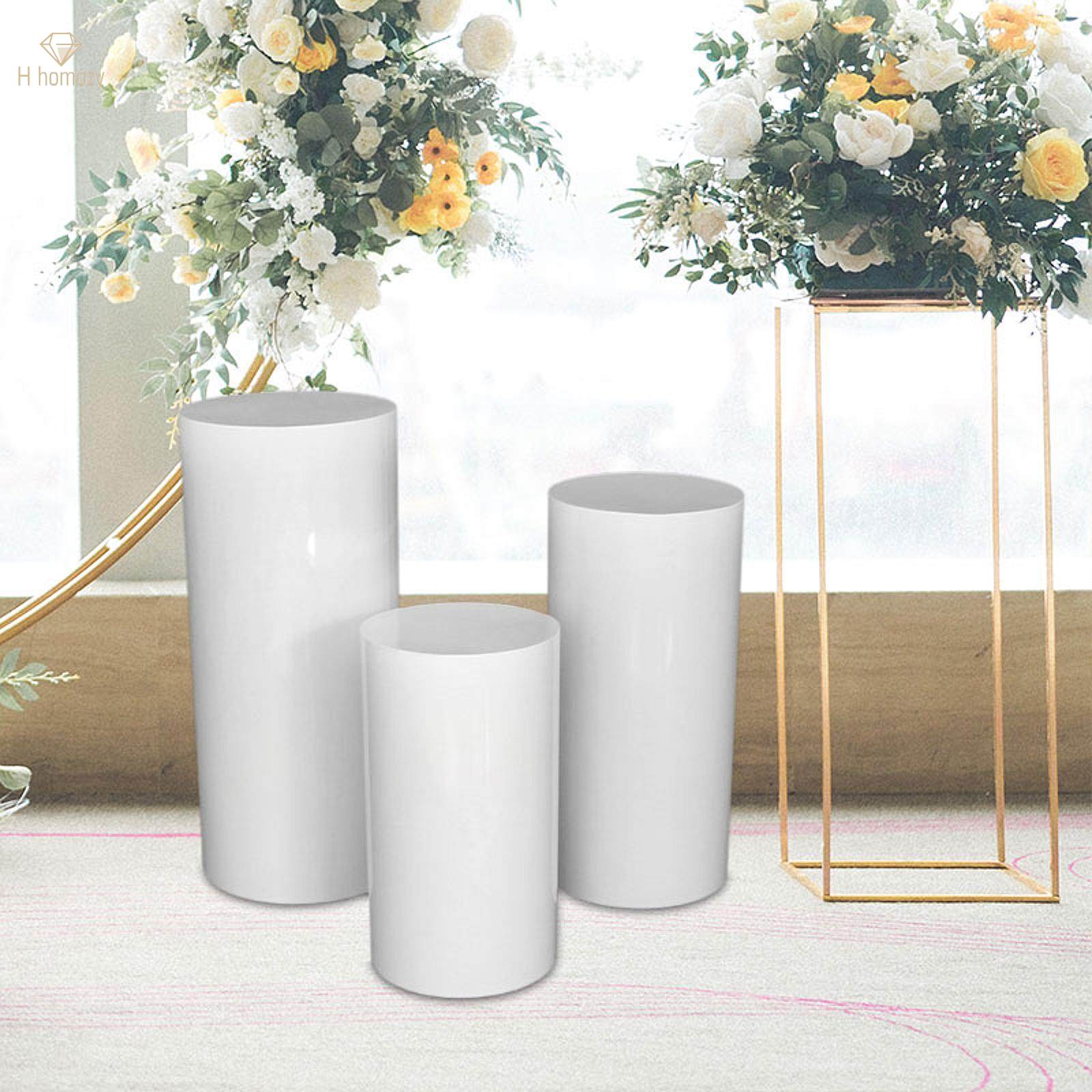 3 Pieces Display Pedestals Cake Stand Table Cylinder Plinth Pillars for Valentine's Day Engagement. 