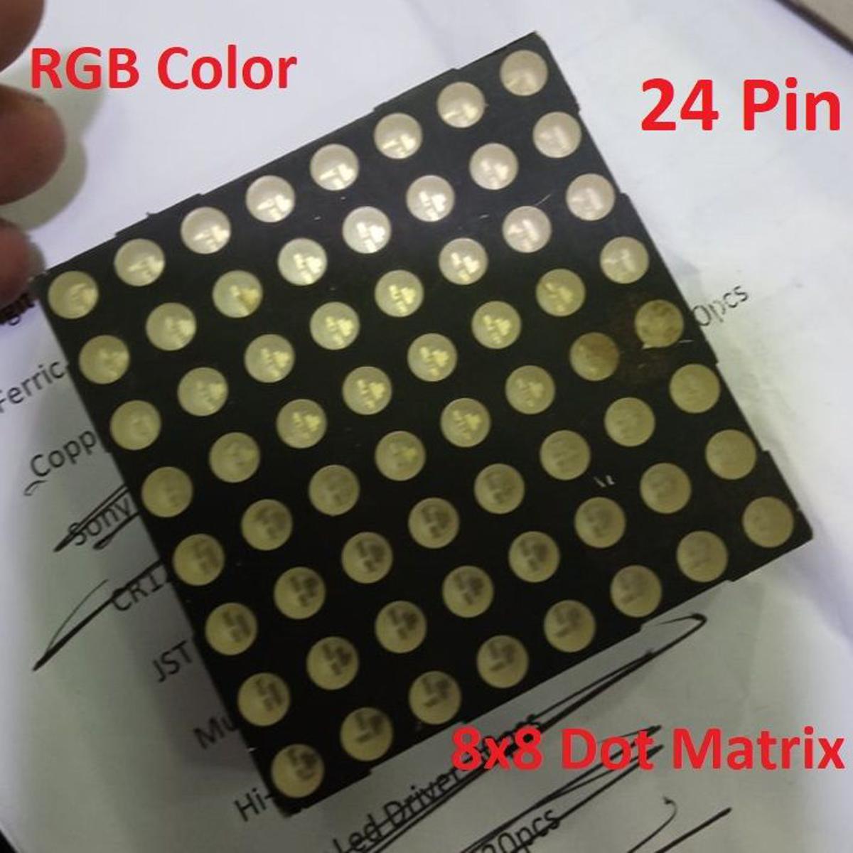 2088CDEG RGB LED 60mm DOT Matrix Round Dot 8x8 5mm RGB LED 24 Pin Leads Common Anode 7 Segment Display For Panel Moving Text Massage Arduino - Multi Plug - Multi Plug