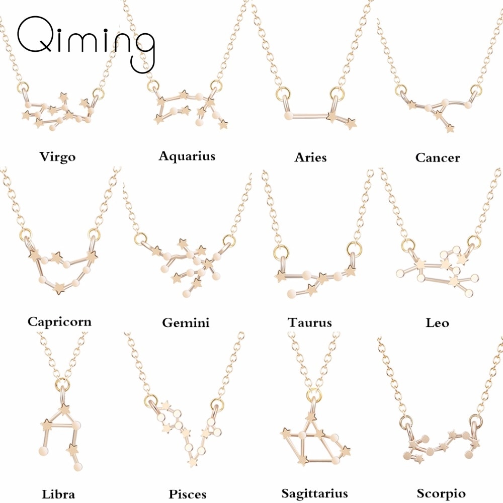 12 Constellation Zodiac Sign Necklace 
