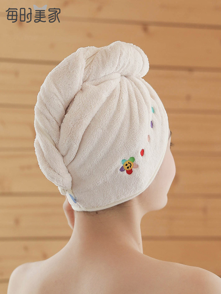 JW hair dryer hat female absorbent wash long hair quick dry towel cute headscarf thickened shower cap kids pack headscarf
