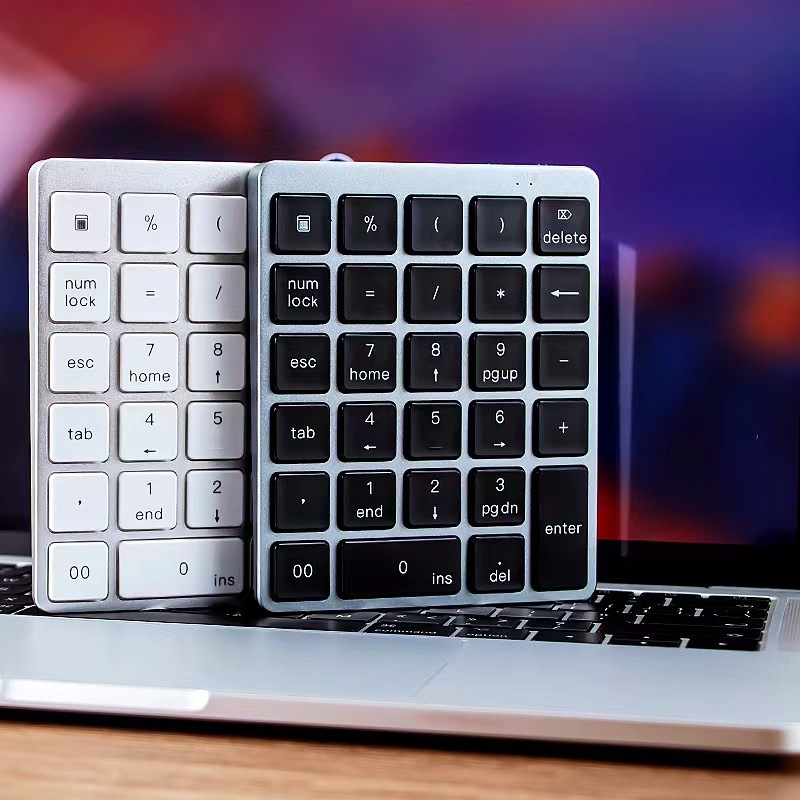 N960 Wireless Bluetooth Numeric Keypad 28 Keys Aluminum Alloy Charging Wireless Keyboard Mini Numeric Keypad UHB. 