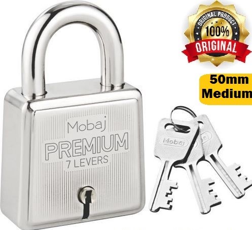 Mobaj 7 Lever Heavy-duty Pad Lock for Steel Gates and Door - Silver