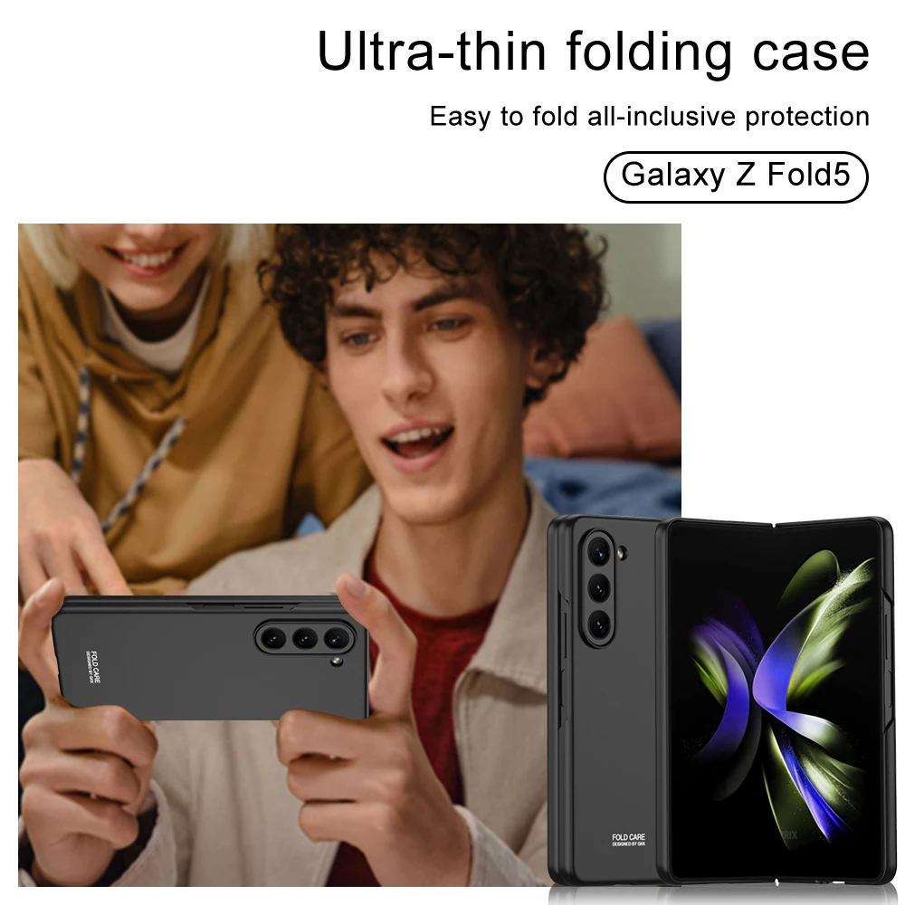 GKK For Samsung Z Fold 4 Fold 5 Back Cover Shockproof Plastic Hard Case For Samsung Galaxy Z Fold 5 5G Fold 4 Camera Protective Ultra-thin Matte Hard Plastic Cover Case Folding Case For Fold 4 Fold 5 Black. 