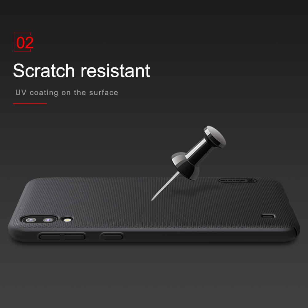 Nillkin ( Samsung Galaxy M10 ] Super Frosted Shield Matte cover case for Samsung Galaxy M10 (M105F) – Black. 