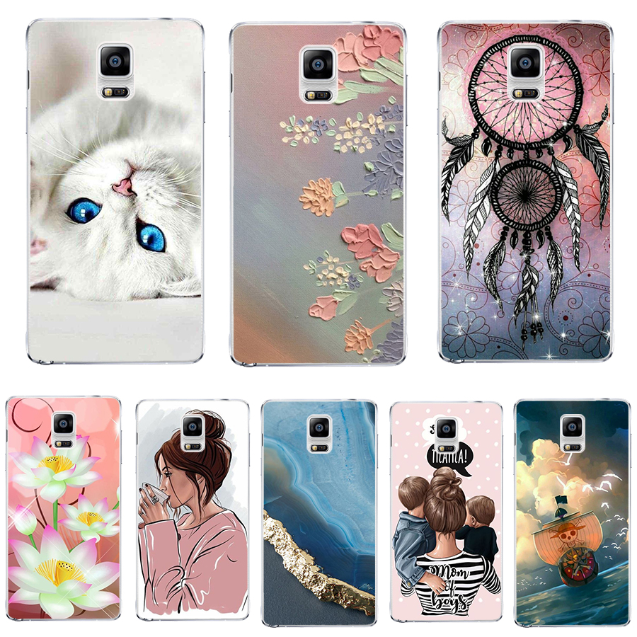 Soft Silicone Case For Samsung Galaxy Note 4 Cover Cute Pattern Fashion Soft TPU Case For Samsung Note 4 Note4 Bumper Coque