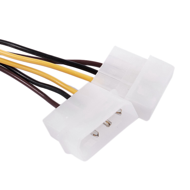 A Dual 4-Pin Molex IDE to 6 Pin PCI-E Graphic Card Power Connector Cable Adapter. 