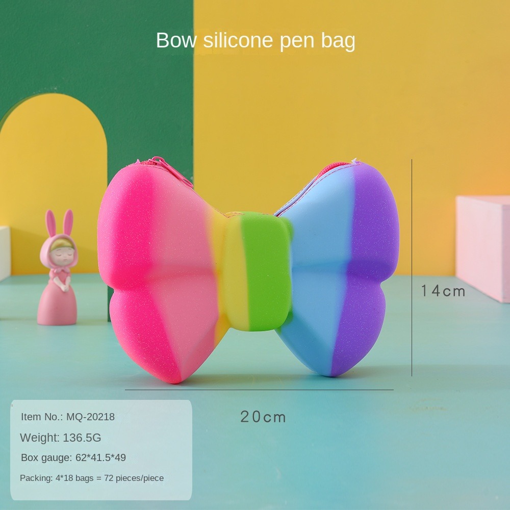Waterproof Silicone Pencil Case Pen Holder Large Capacity Pen Case Cartoon Stationery Box Student Kawaii Pencil Pouch School Supply