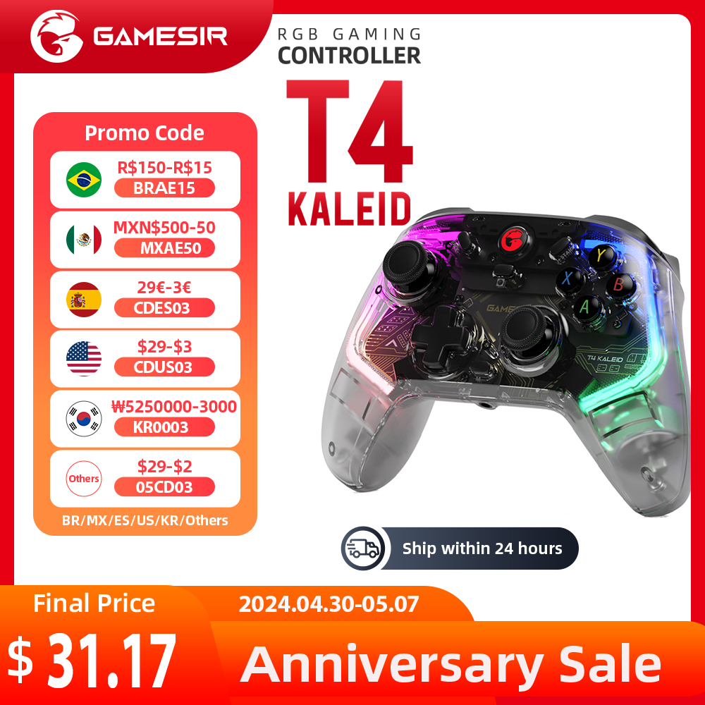 GameSir T4 Kaleid T4K Gaming Controller Wired Gamepad with Hall Effect applies to Nintendo Switch Windows PC Steam Android TV