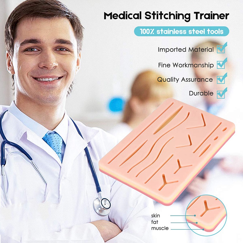 Complete Suture Kit for Students,Including Silicone Suture Pad and Suture Tool Practice Suture Kit for Suture Training. 