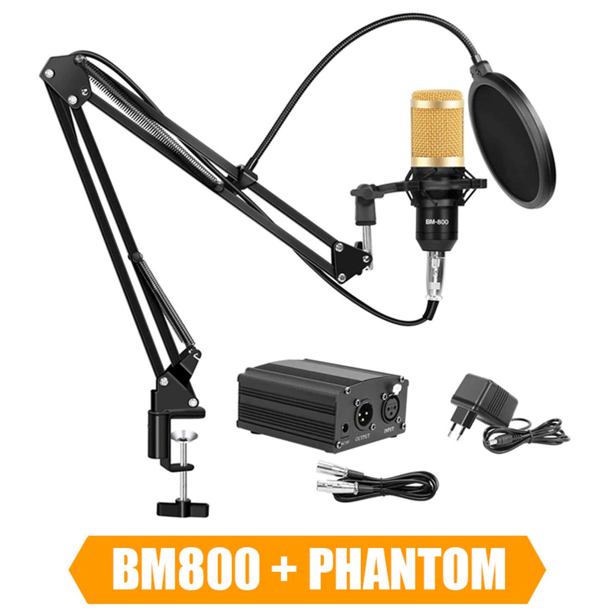 BM800 Condenser Microphone With PHANTOM Power Supply BM800 Microphone BM 800 mic for pc BM-800 microphone for mobile studio microphone for recording