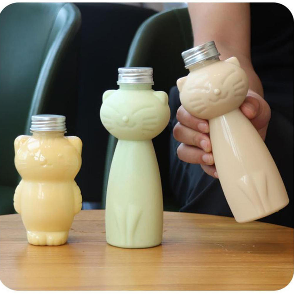 Water Bottle Kawaii Drinking Cup Transparent Juice Bottle Portable Beverage Bottle Milk Tea Coffee Bottle. 