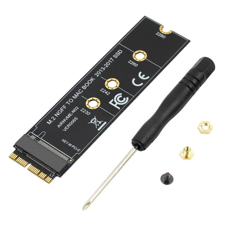 M. 2 NVME SSD Convert Adapter Card for MacBook Air Pro Retina 2013-2024 NVME/AHCI SSD Kit for A1465 A14 66 A1398 A1502. 