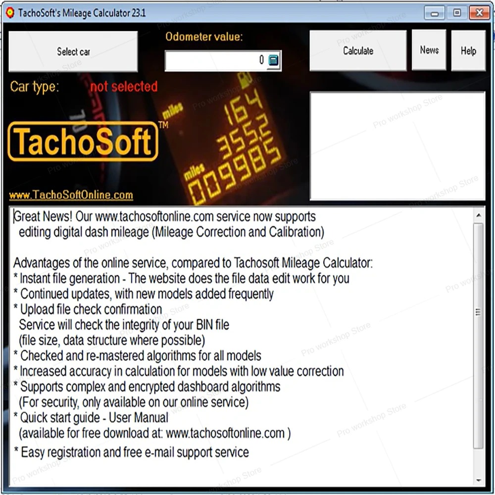 TachoSoft Mileage Calculator 23.1 SOFTWARE car mileage calculation