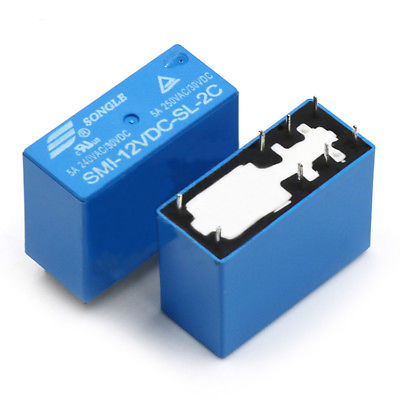 SLIM RELAY 12V Relay 12V Relay Switch DC 12V Relay 8 Pin 5A DC Coil DPDT Auto Universal Relay SMI-12VDC-SL-2C PCB Mount Power Relay 12V Relay 5A 220V Switch. 