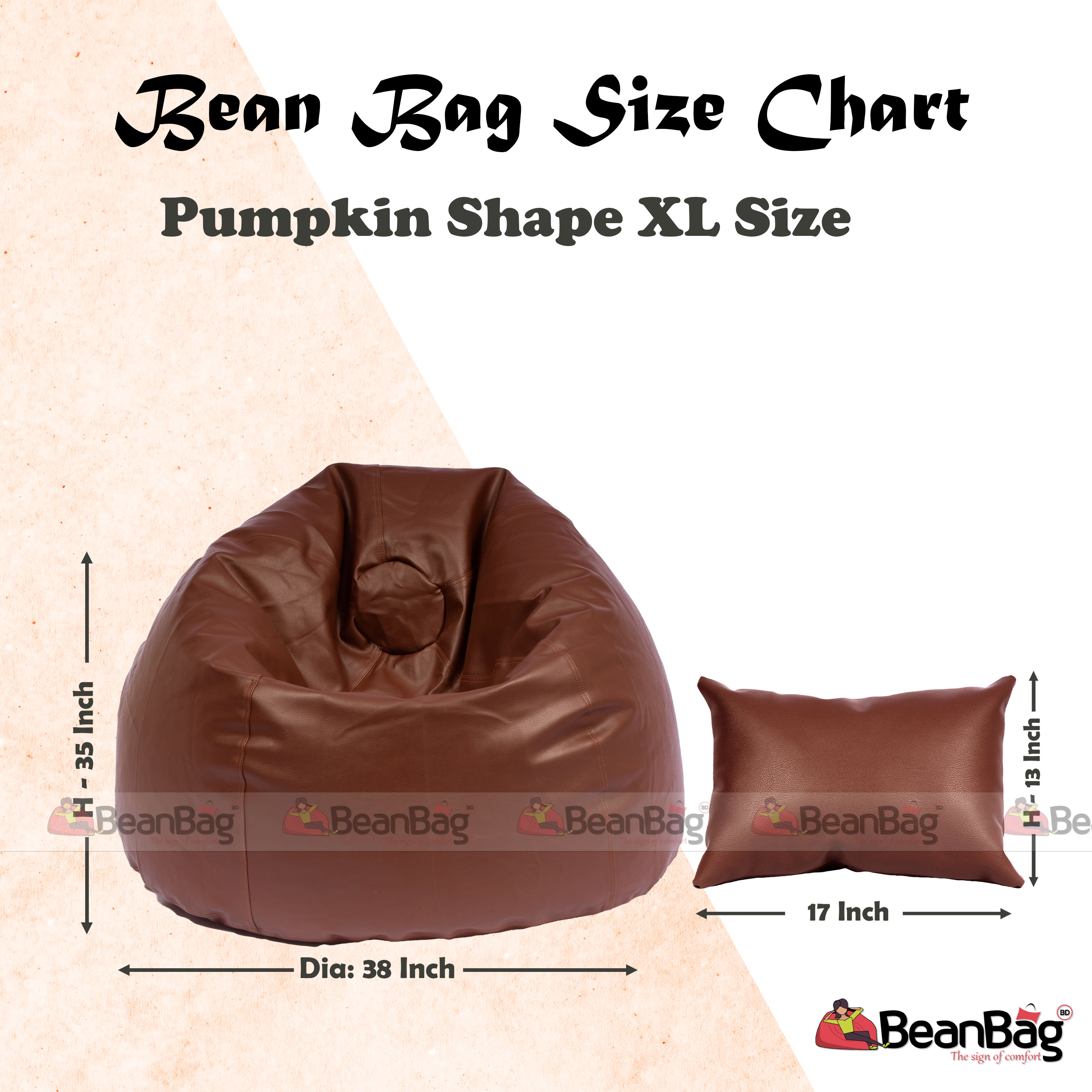 Aggregate 145+ bean bag xl size dimensions latest 3tdesign.edu.vn