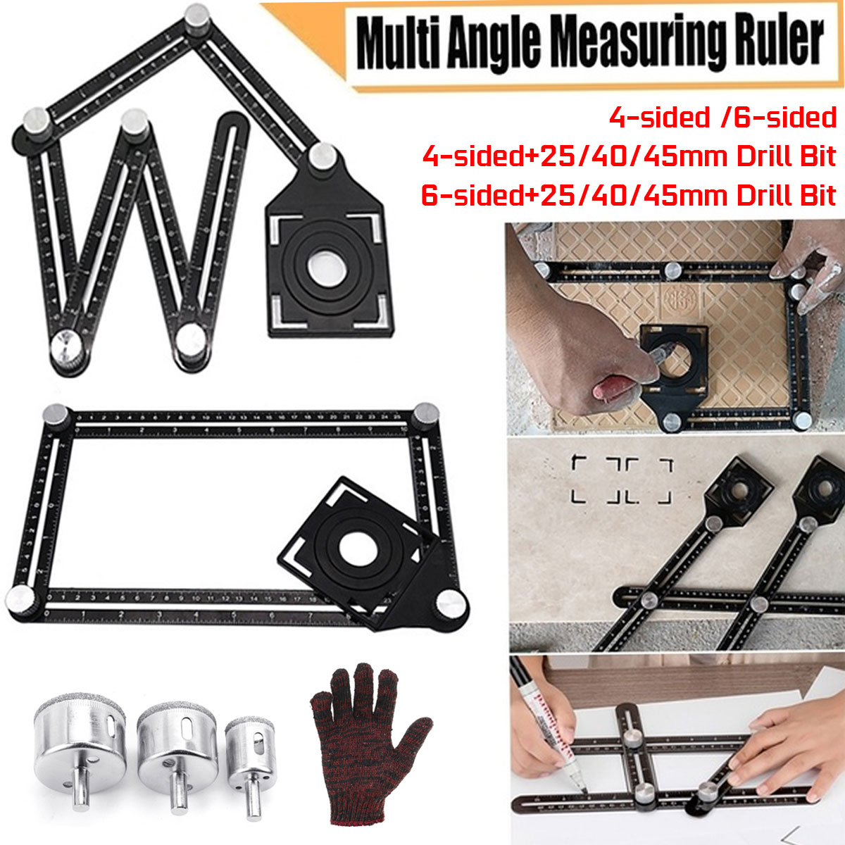 Universal Angularizer Ruler Multi Angle Measuring Template Tool Aluminum Alloy