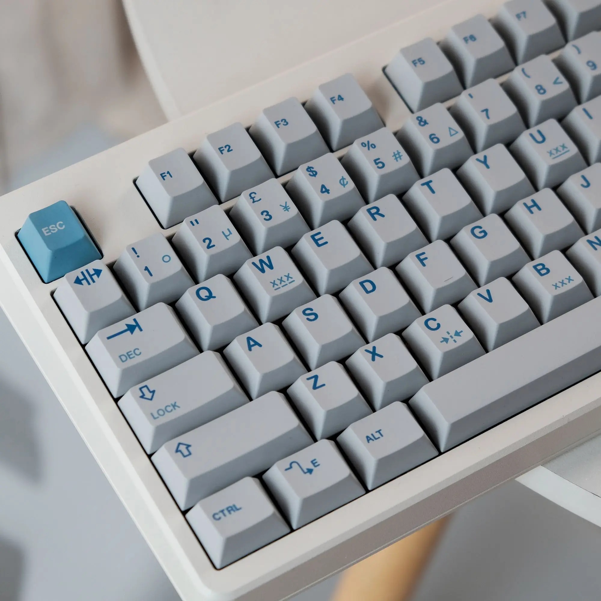 Keebox Shenpo Vintage Gray Blue TA PBT DYE SUB Keycaps Cherry Profile Full Set 150 Keys Keyboard Keycaps
