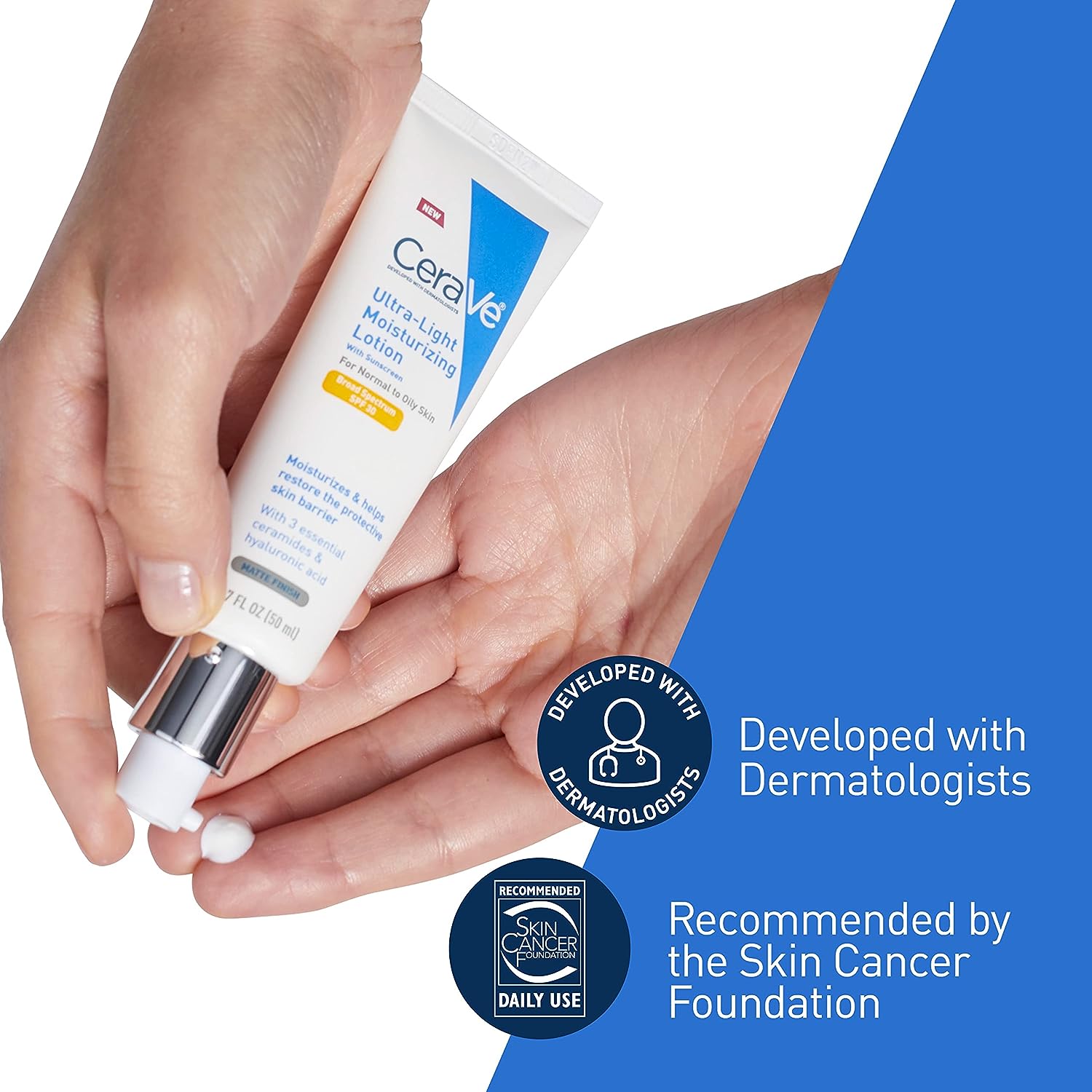 Cerave Ultra Light Moisturizing Lotion with Sunscreen SPF 30, 50mL. 