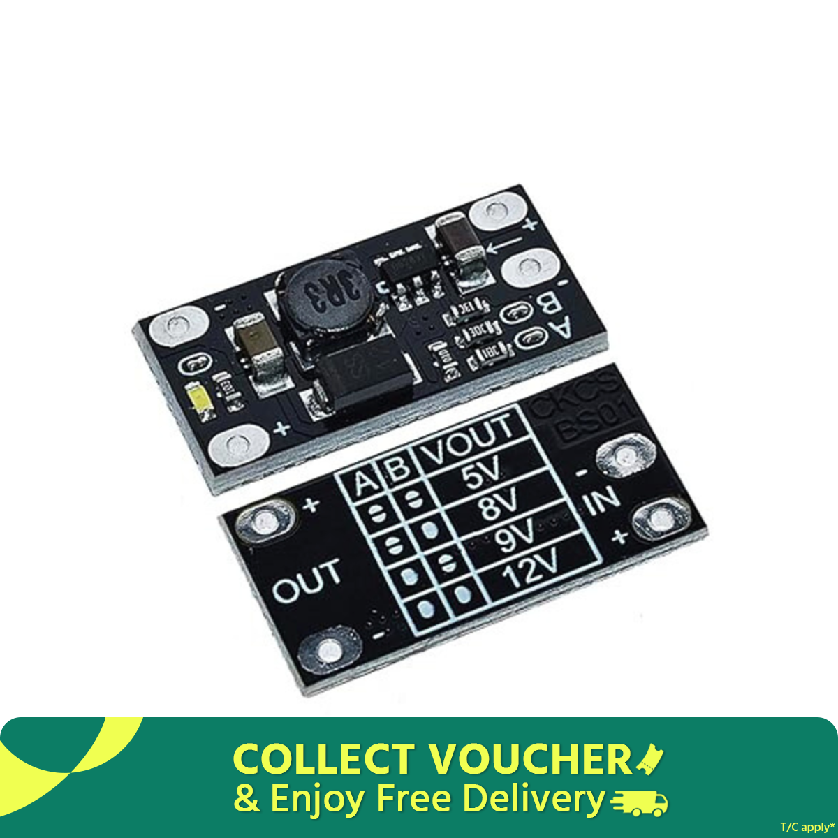 Mini DC-DC Boost Step Up Converter - Voltage Regulator PCB Board Module - Adjusts 3V to 12V - Flexible Voltage Regulation. 