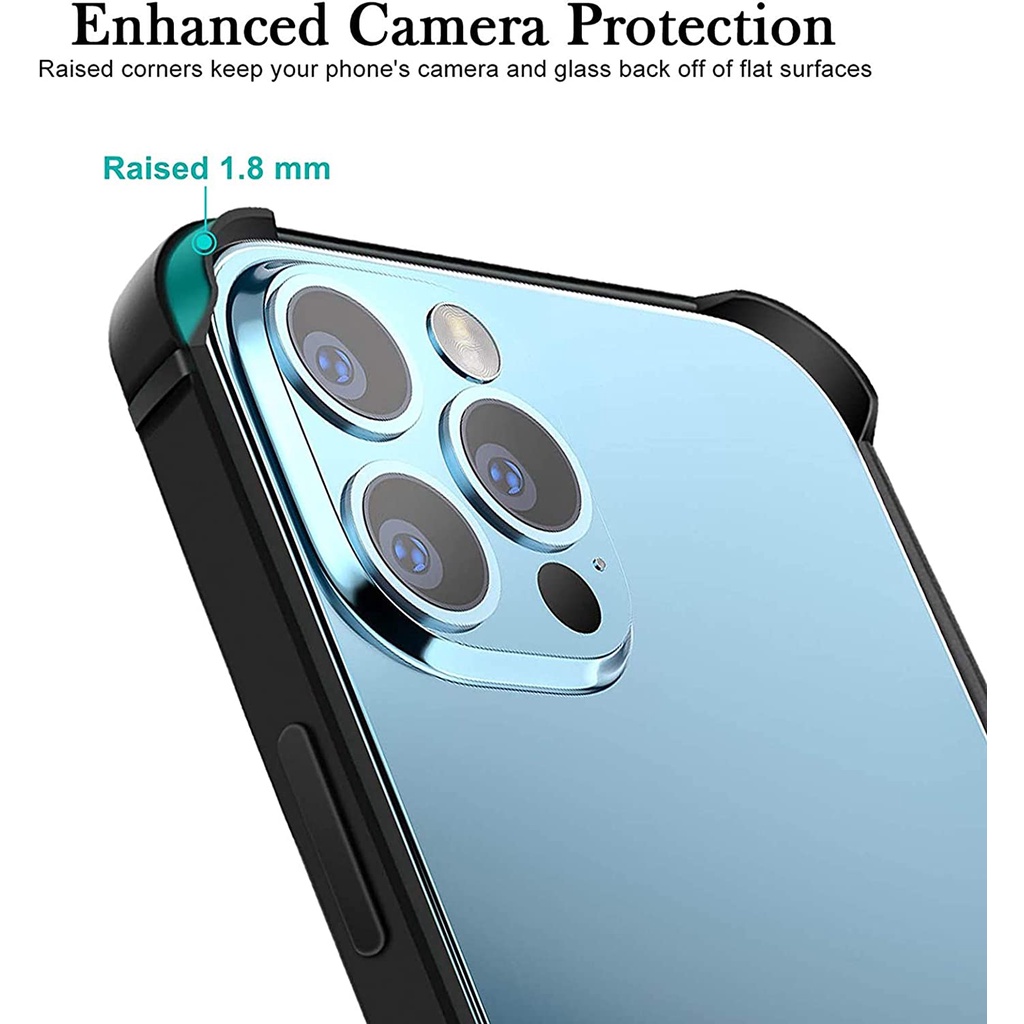 Aluminum Frame Metal Bumper Slim Case For iPhone 15 Pro Max Armor with Soft Inner Bumper Raised Edge Protection For iPhone 15 Plus For iPhone 14 Pro Max 13 Pro Max 12 Pro Max Cover. 
