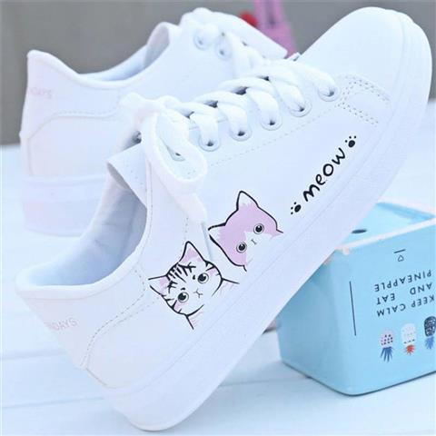 Women's Canvas Shoes Girlish Spring and Autumn Flat Junior and Middle  School Students White Shoes Women's Flat Heel Sneakers Casual Sneakers