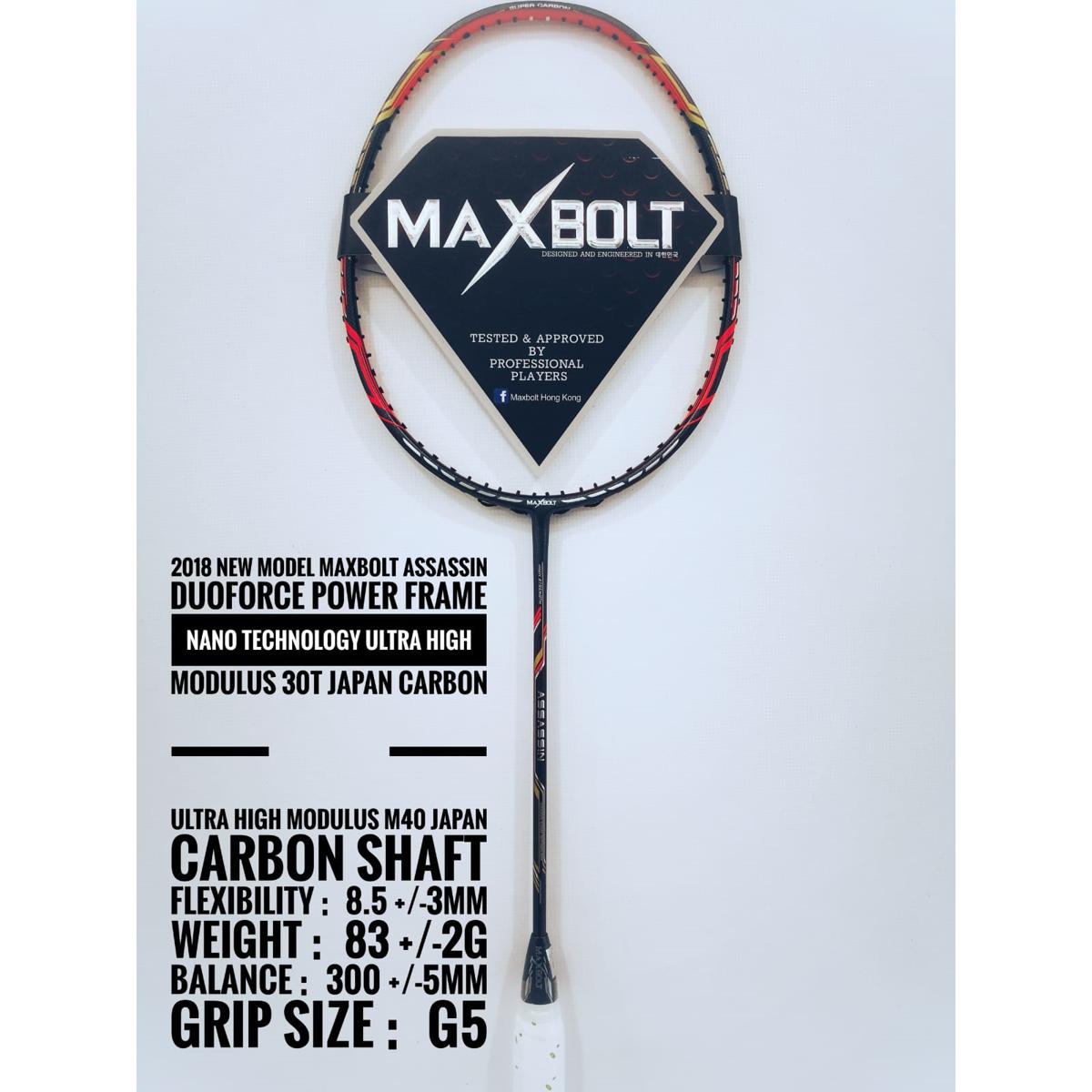 BIG OFFER,, 35LB MAX BOLT BADMINTON RACKET ,MATCH QUALITY
