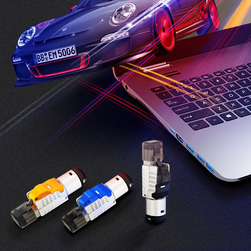 ZoeRax Cat8 Ethernet Cable Connector RJ45 Metal Tool Free Easy Termination Plug | for 2Ghz 40G Double Shielded Solid LAN Cable. 