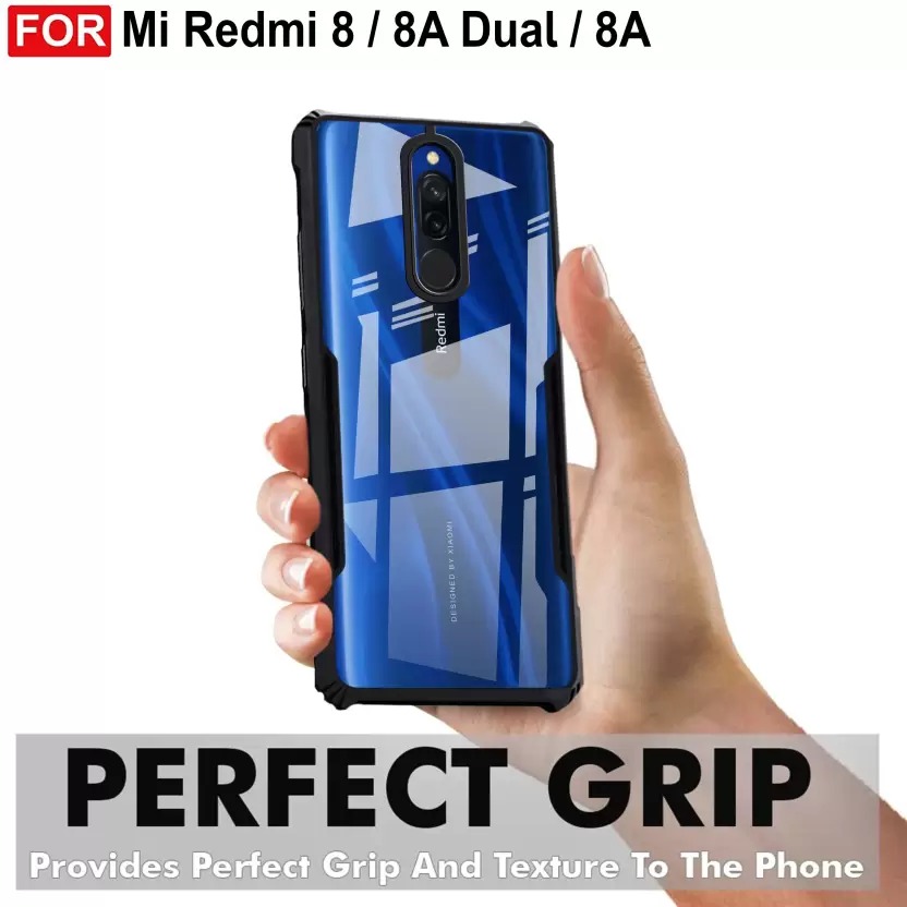 Back Cover For Mi Redmi 8A Dual, Redmi 8, Redmi 8A(Black,Transparent). 