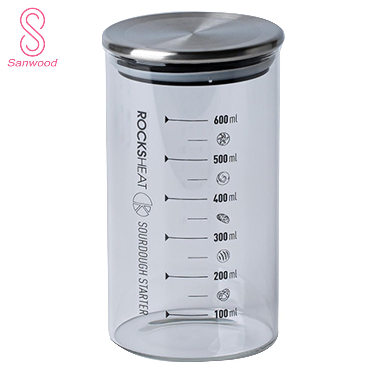 Baking Tools Transparent Sourdough Fermentation Jar with Scale Airtight Container for Starter Wide Mouth with Leakproof Lid Home Fermenter. 