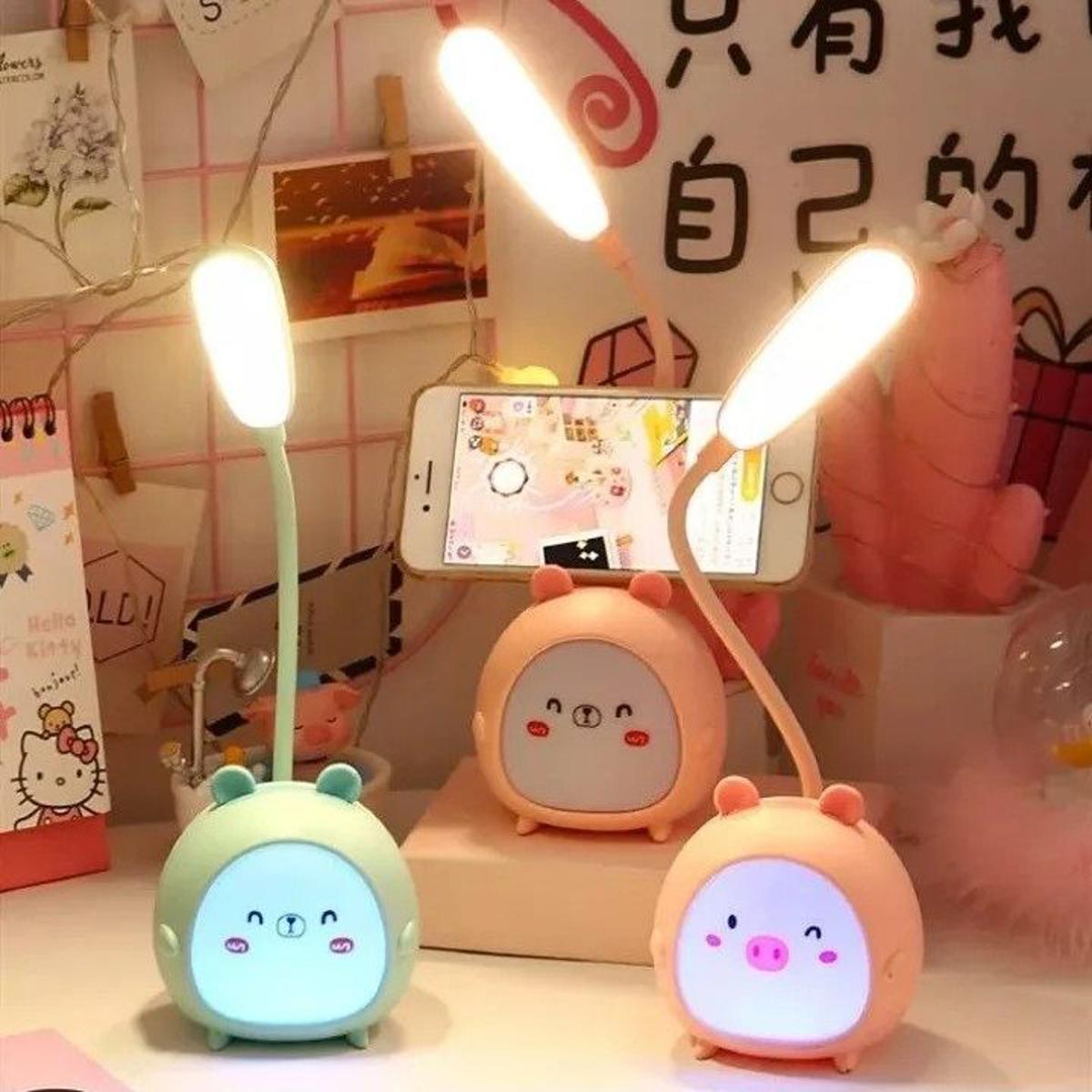 Elf Rechargeable Table Lamp, Desk Light, LED Night Table Light Eye Protection 360° Rotation USB Charging. 