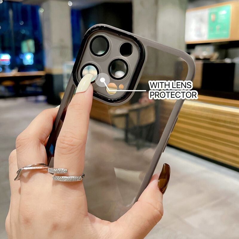 New Phone Case For VIVO V30 E Cover Camera Protection Semi Transparent Soft Silicone Shockproof with Lens Protector Films for vivo V30E case. 