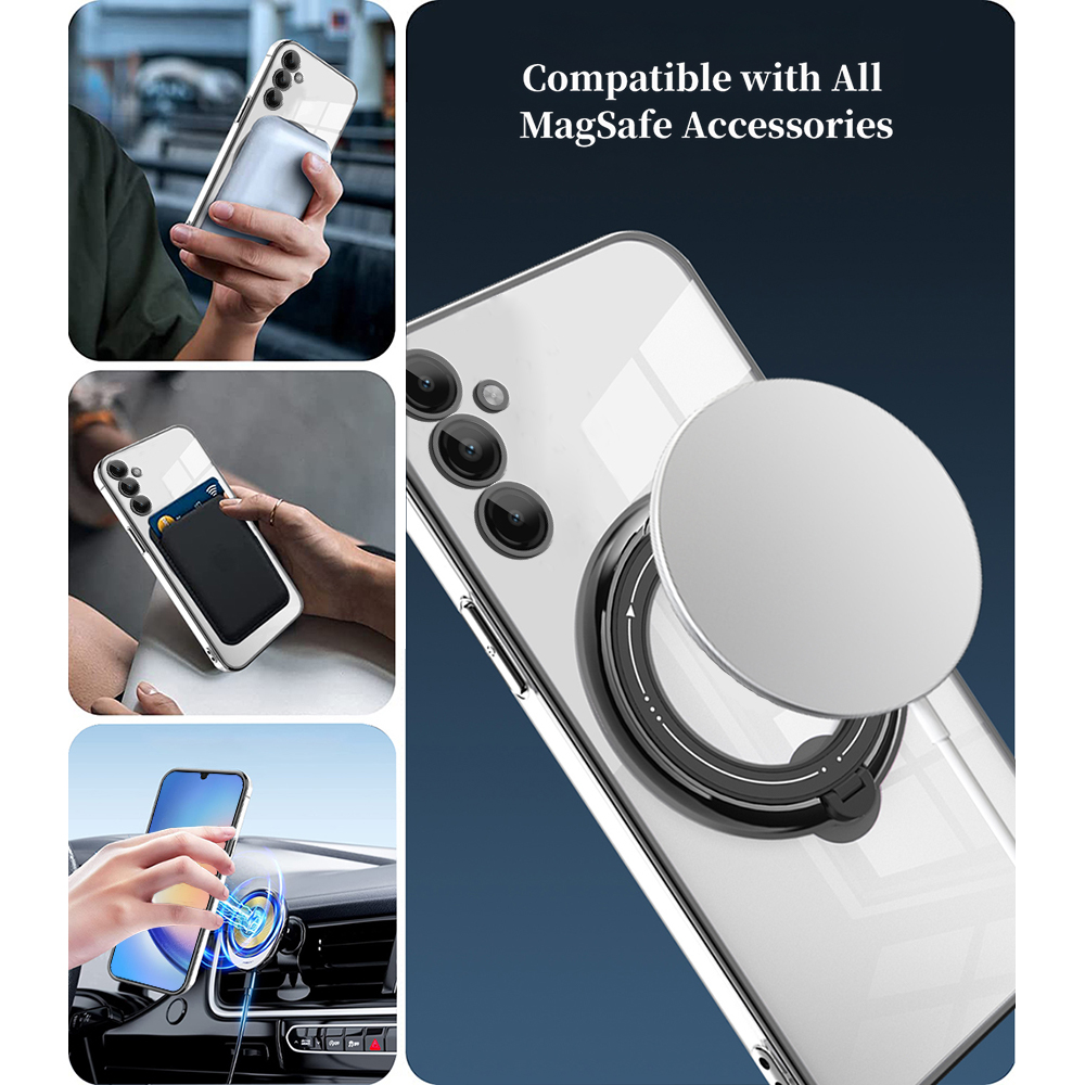For Samsung Galaxy A34 5G Ring Stand Ultra Thin Drop Proof Case For SamsungA34 GalaxyA34 Plating Magsafe Bracket Back Cover Fingerprint Resistance. 