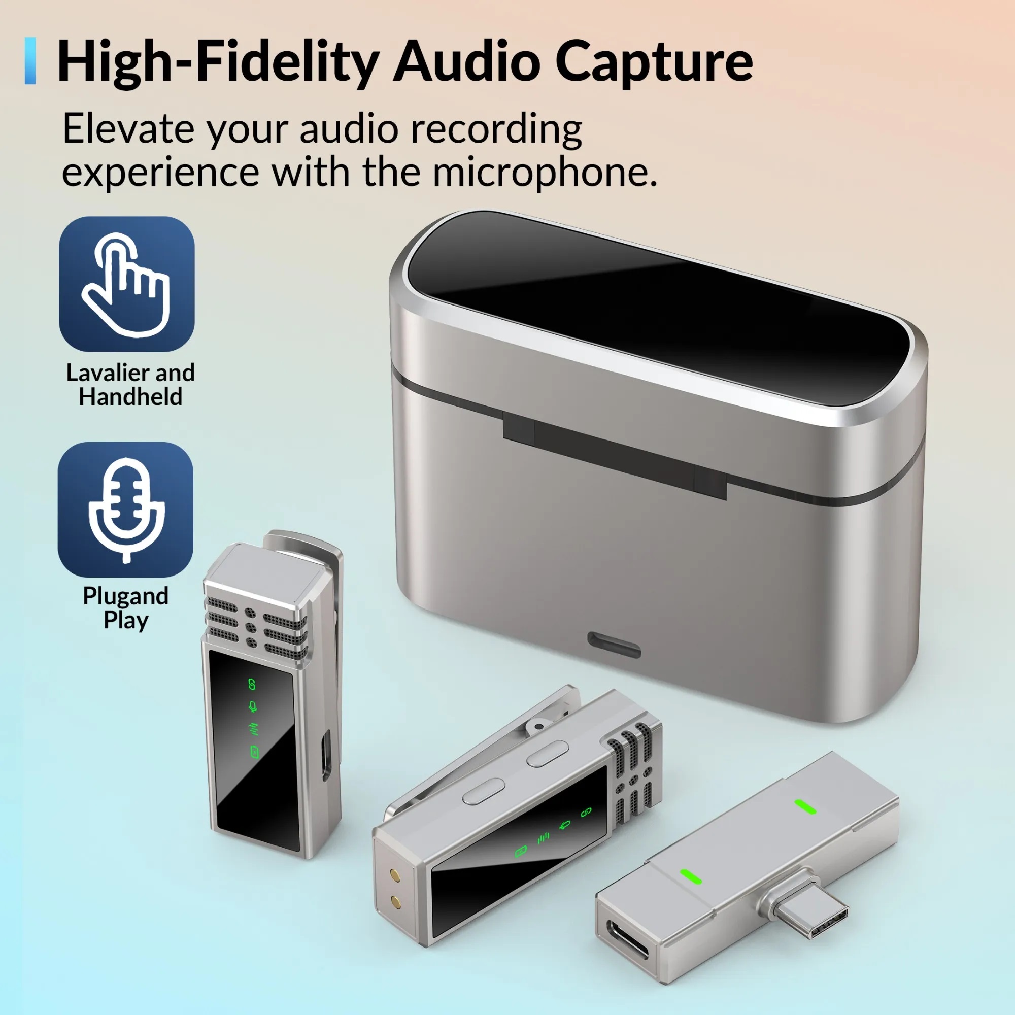 Jmary MW-15 2.4GHz Dual Wireless Microphone For Mobile Available in USB-C With Charging Case. 