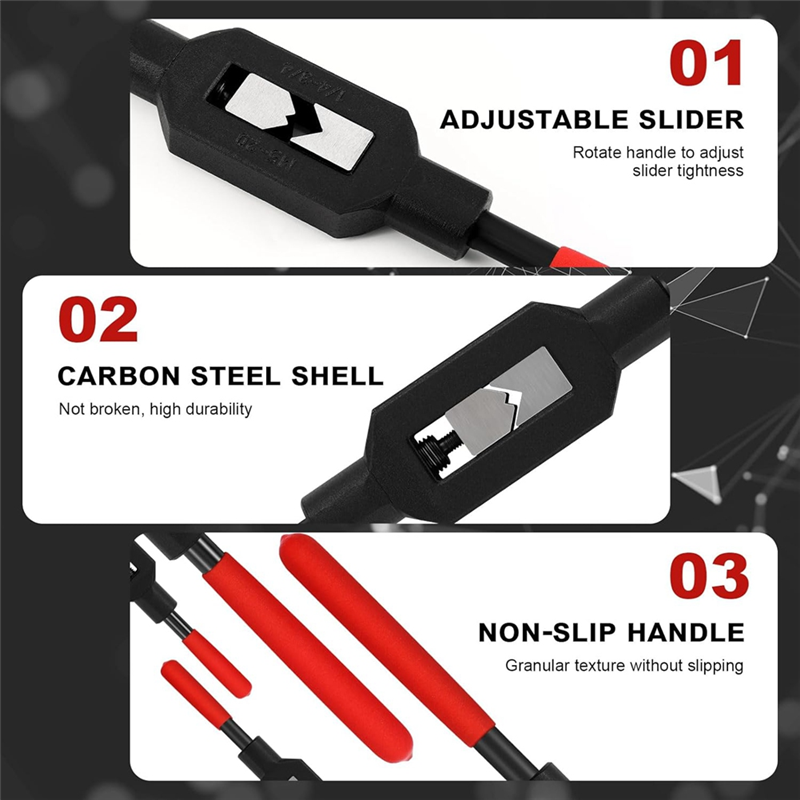 Adjustable Tap Wrench Handle Tap Handle Tool Ratcheting Tap Handle for Tap Reamer Tapping Tool(1/4In-3/4In,1/16In-1/4In) Reusable. 
