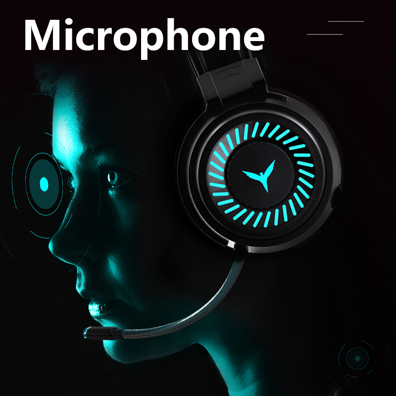 Mkeps gaming headphones led wired headset noise canceling with microphone for PC laptop computer. 