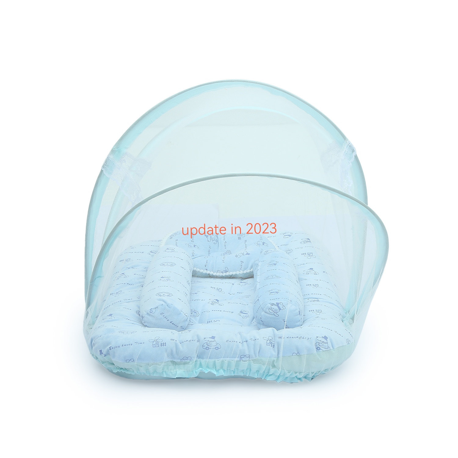 newborn baby velvet bedding set with mosquito net.