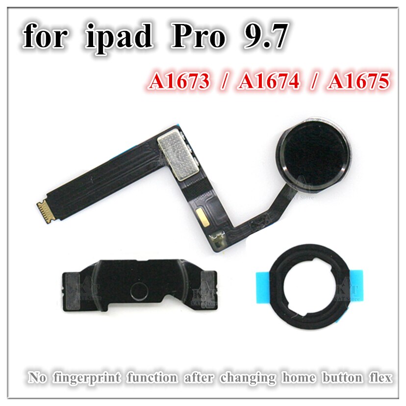 1Pcs Home Button Menu Key Flex Cable Bracket Rubber Gasket Assembly Replacement for iPad Pro 9.7 inch Pro9.7 A1673 A1674 A1675. 