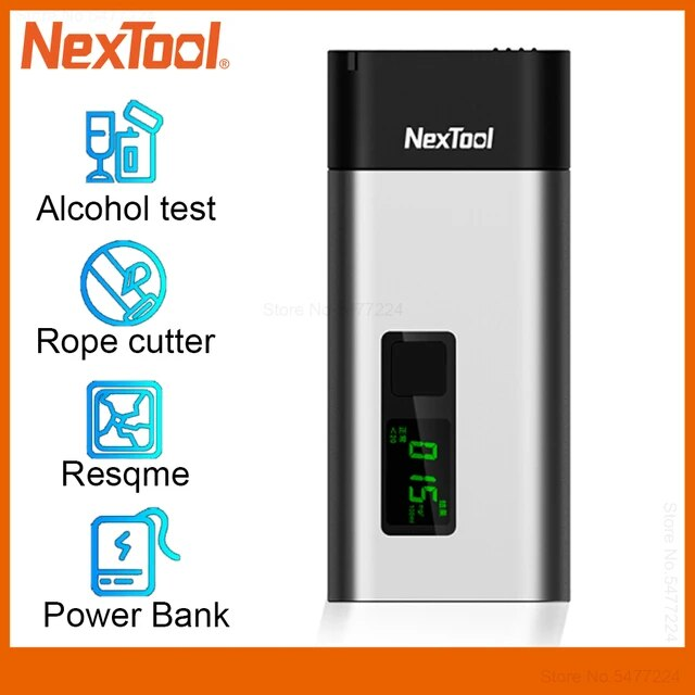 Xiaomi Nextool 4-in-1 Mini Alcohol Tester LCD Digital Portable Car Breathalyzer With Window Breaker Cutter Digital Alcohol Meter. 