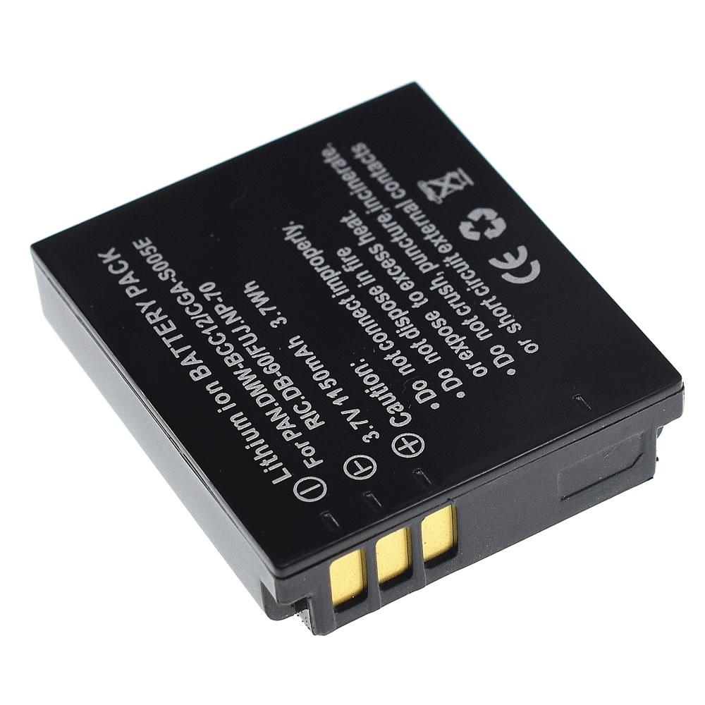2PCS DMW-BCC12 CGA-S005 S005E DB60 NP70 Camera Battery For PANASONIC FX10 FX12 FX50 FX07 FX100 FX150 FX180 LX1 LX2 LX3. 