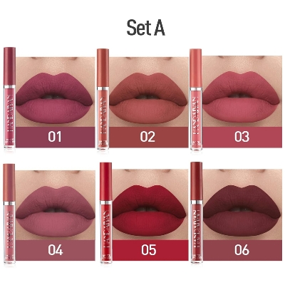 HANDAIYAN 6pcs Matte Liquid Lipstick Set - A. 