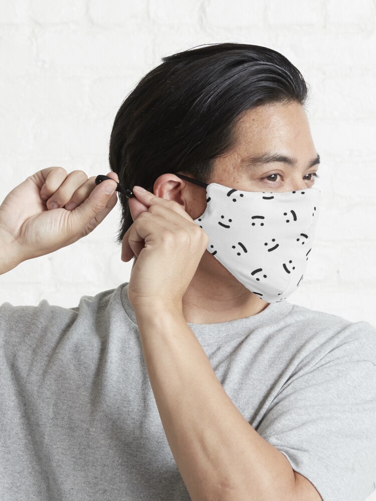 Smile Pattern Three Layer Face Mask for Men and Women Gaming Face Mask Fitted Face Mask Female Fashion Male Fashion with Adjustable Ear Loop Face Mask and Digital Face Mask Graphics Print Anime Series Washable Mask Nose Bar. 