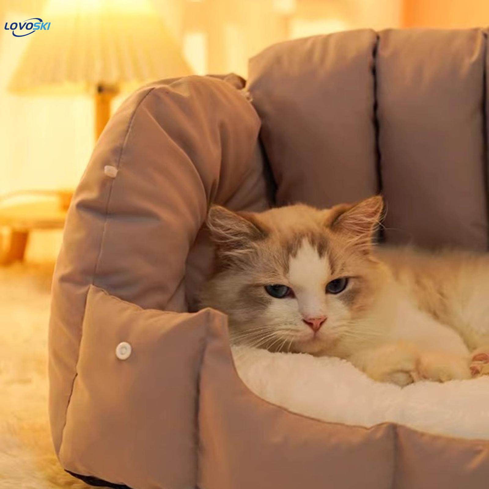 Cat Bed Comfortable Cat Sleeping Pad Hut Cushion Detachable Winter Warm Nest Pet Bed for Cats and. 